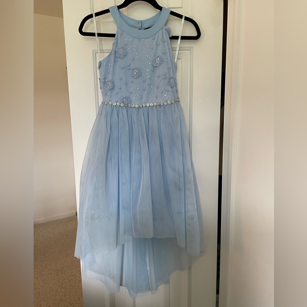 Sequin Hearts Blue Halter Gown for Weddings